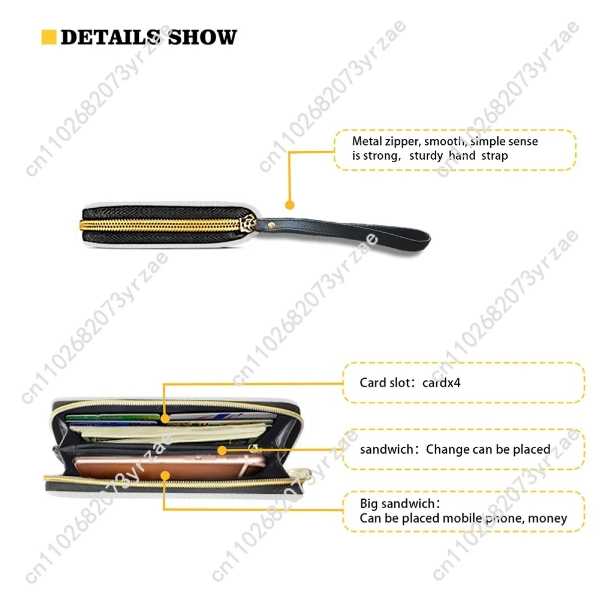 사axon 밴드 지갑 남성 여성 청소년 지퍼 롱 지갑 더블 인쇄 통근자 맞춤형 사진 텍스트 맞춤 제작 지갑