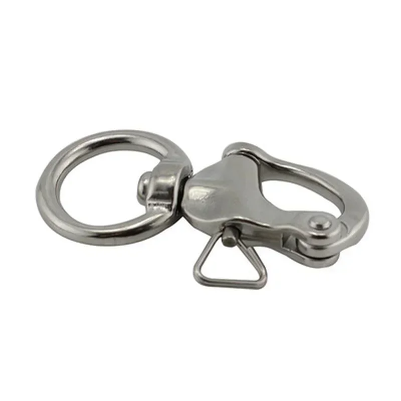 2pcs Round Stainless Steel Quick Release Swivel Shackle Mayitr Marine Boat Anchor Chain Eye Shackle Swivel Snap Hook Hardware