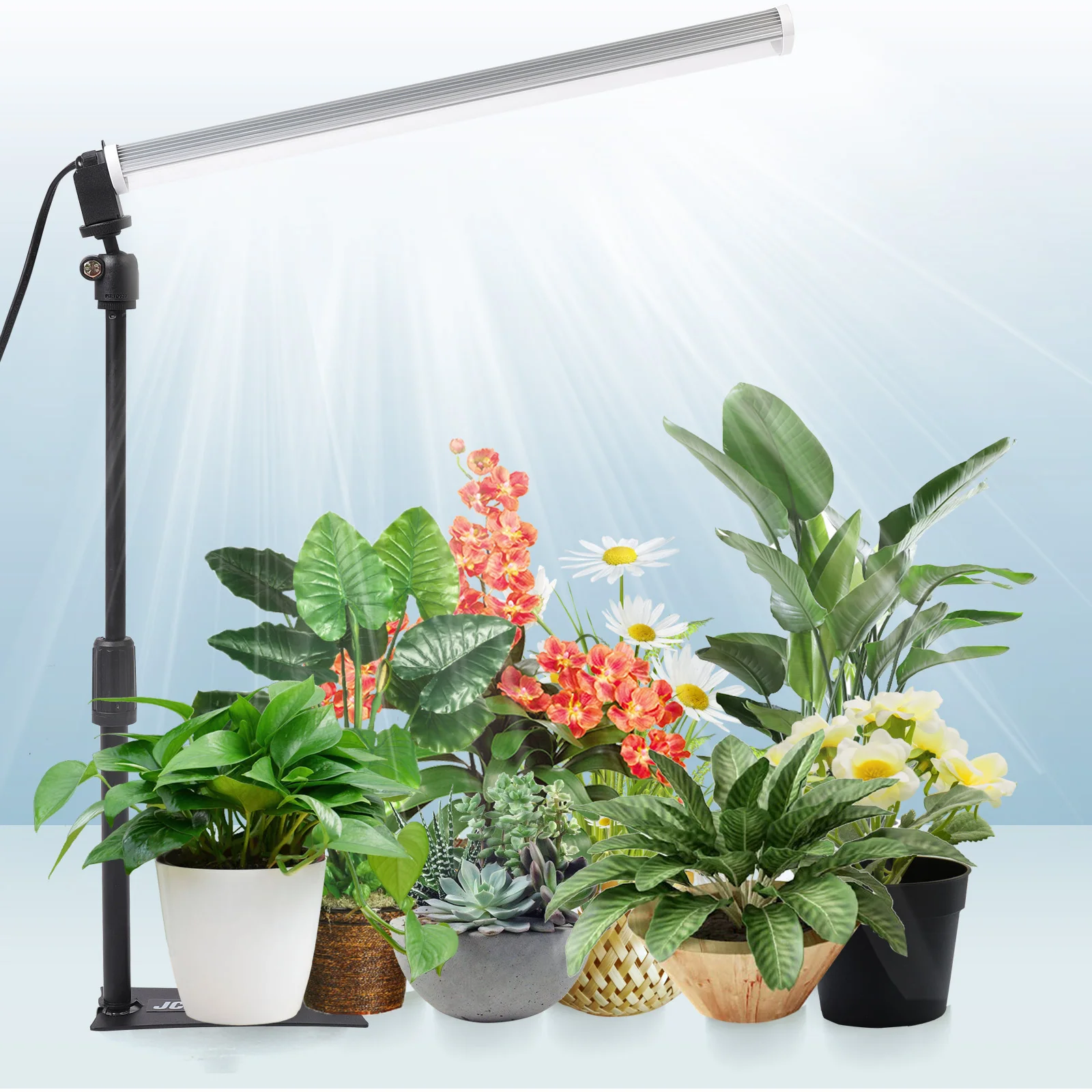 JCBritw Plant Grow Lamp 0.4cm T12 Adjustable Stand  LED Grow Light Bar White Full Spectrum for Indoor Plants Seedling Veg Flower