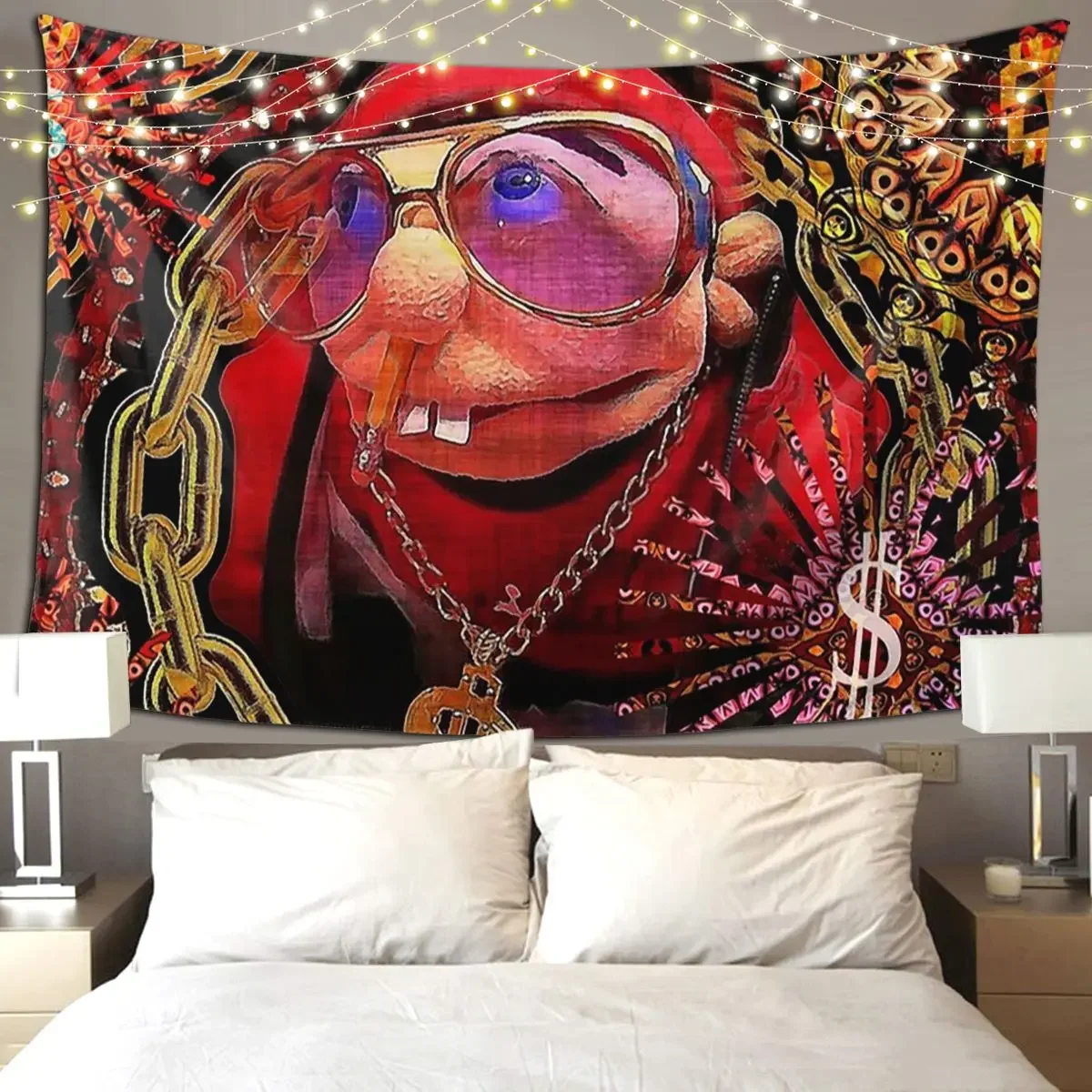 

Sml Jeffy Rapper V3 Tapestry Art Wall Hanging Aesthetic Home Decor Tapestries for Living Room Bedroom Dorm Room