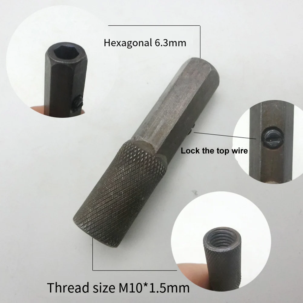 Accesorio para amoladora angular, adaptador hexagonal de 1/4 pulgadas, diámetro de rosca M10 x 1,5mm, fácil instalación