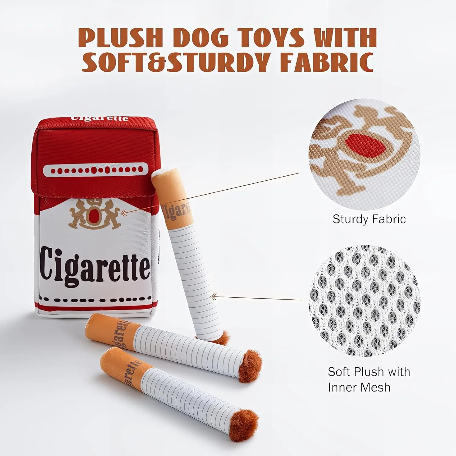 Interactive Giggles Dog Toys Giggle Cigarette Dog Toys with a Box Safe Gifts for Puppies Small Dogs and Medium Dogs