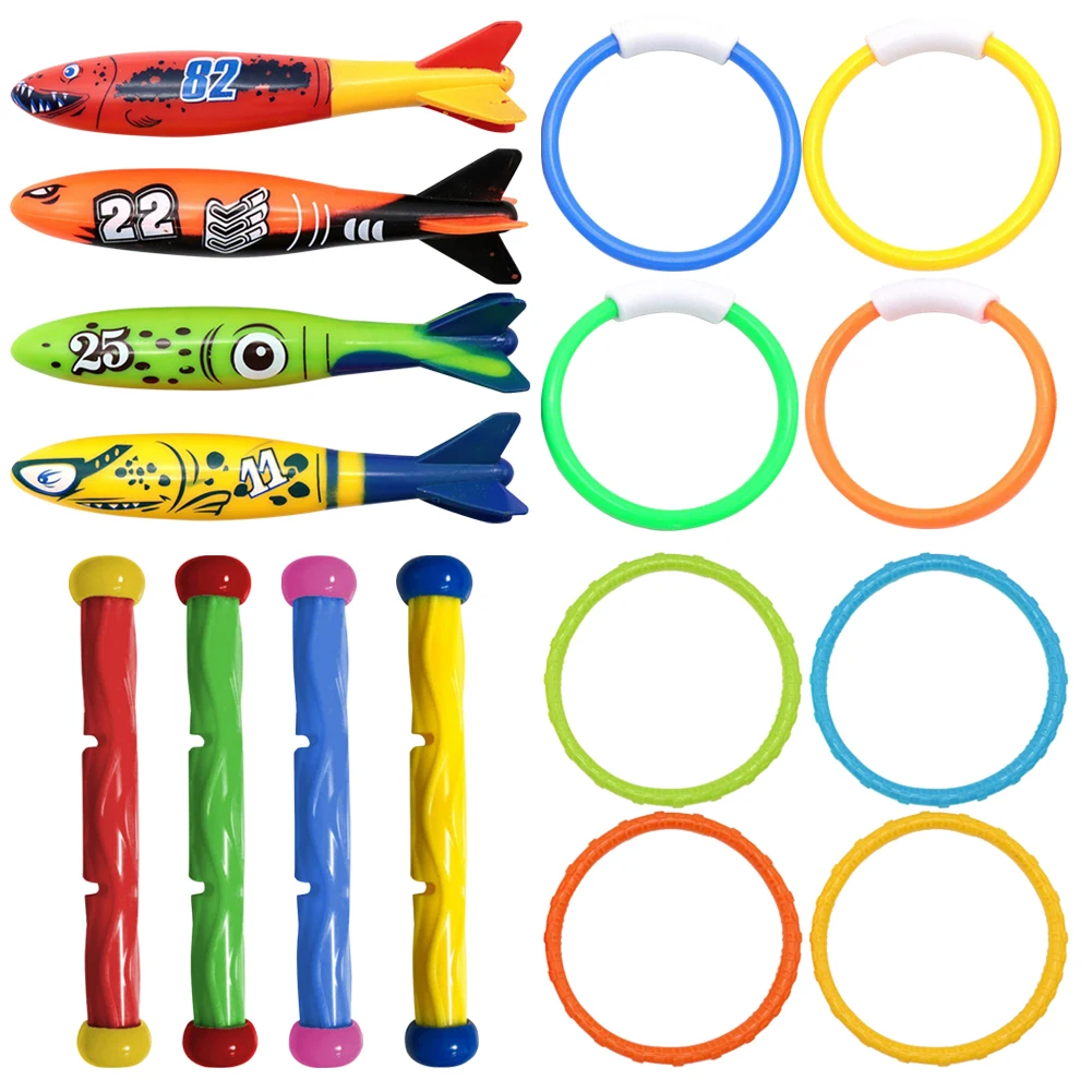 4Pcs Pool Games Sinking Toy Multicolor Cartoon Pool Sinking Toys Creative Swim Dive Toy Set Swimming Pool Accessories