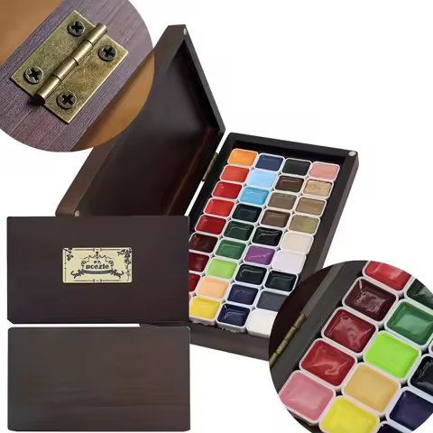 36-color Pearlescent Solid Watercolor Pigment Universal All-matching Nail Painting, Intertwined Flower Smudge Dye Box