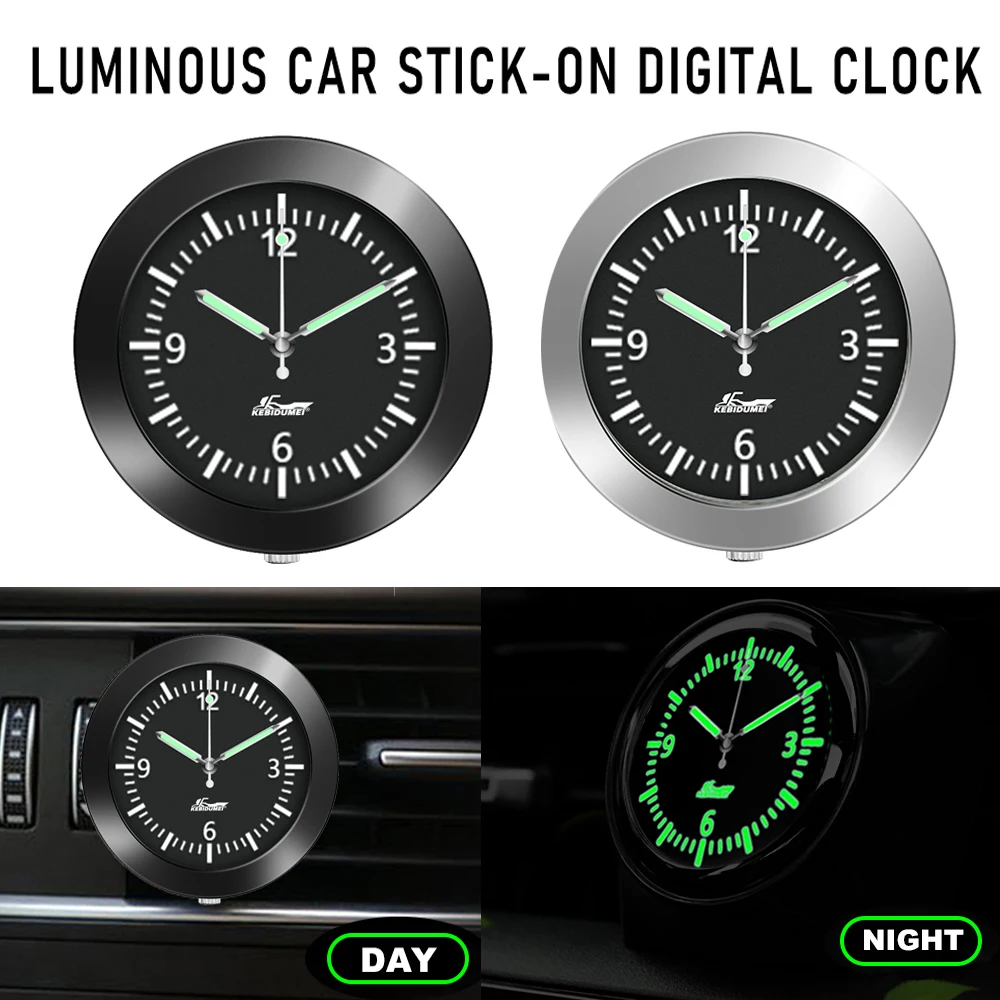 43mm Car Clock For Car Luminous Auto Gauge Air Vent Quartz Clock with clip Auto air outlet Watch Car styling Car Accessories