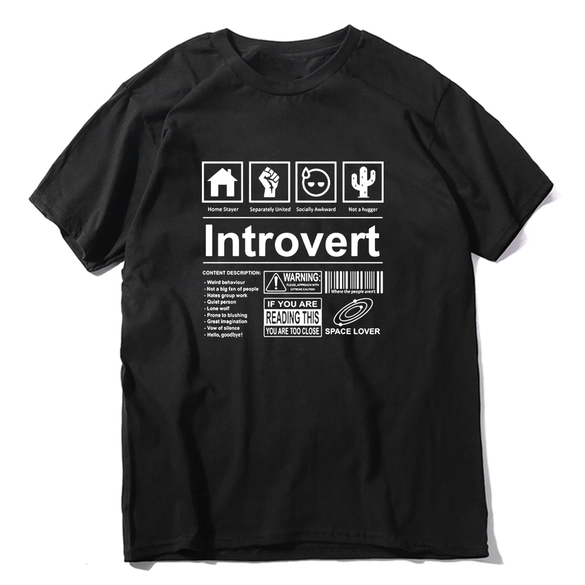 Introvert Logo T Shirt Funny Sayings Humor Introvers Joke T Shirts Summer Cotton Streetwear Humor Quotes Christmas Gifts T-shirt