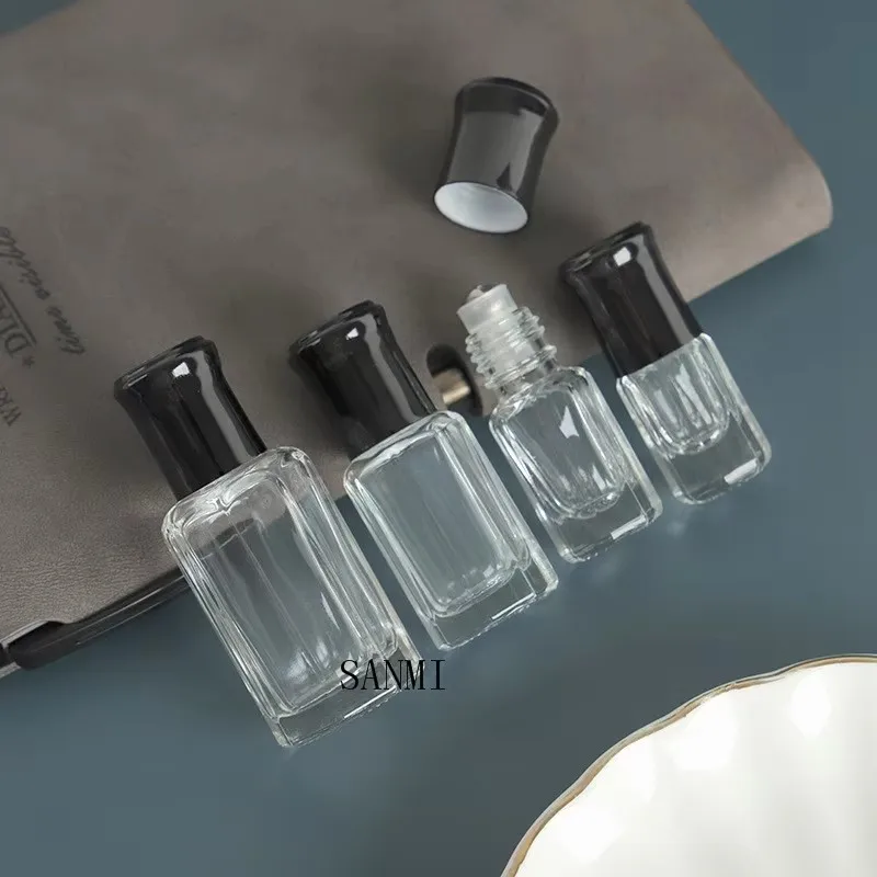 30pcs /lot 3ml 6ml 12ml Roll On Bottle Thick Clear Glass Perfume Bottle Doterra Refillable Empty Roller Essential Oils Vials
