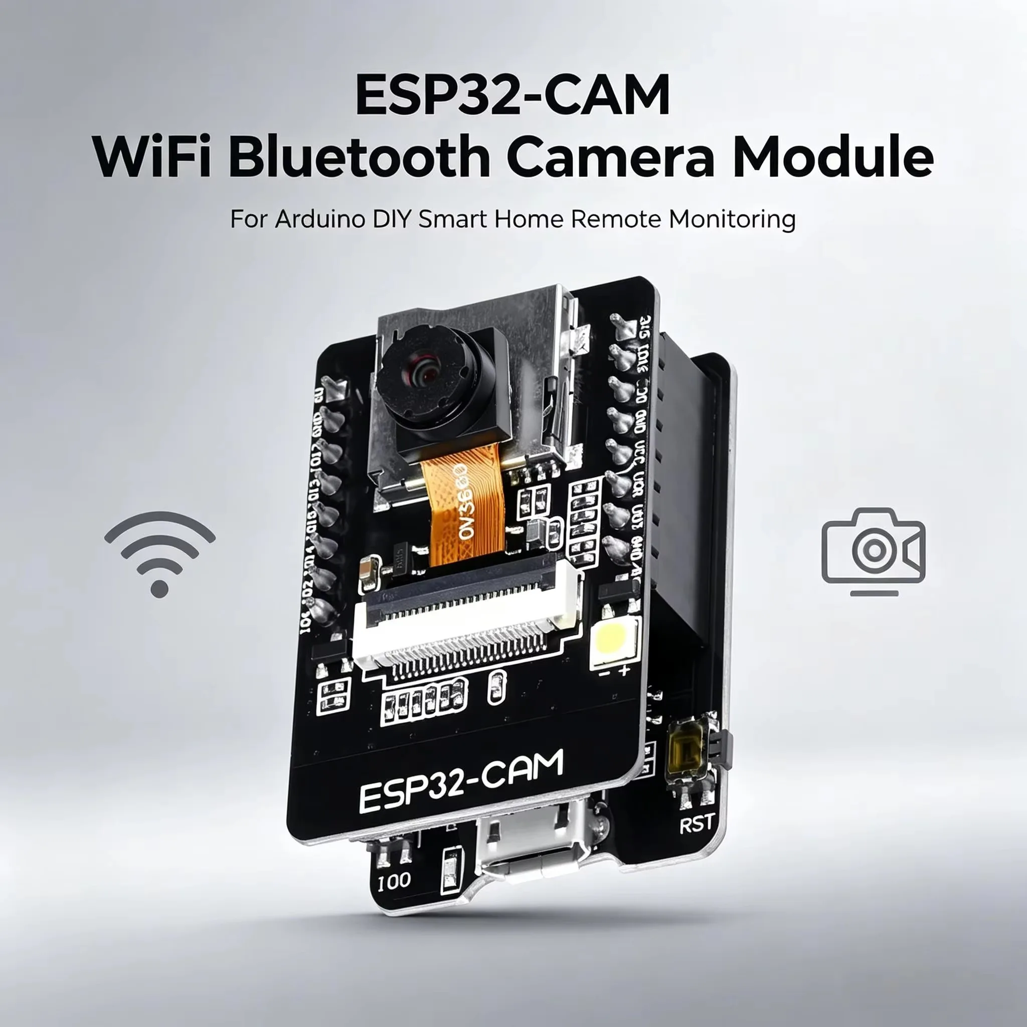 ESP32-CAM ESP32-CAM-MB MICRO USB ESP32 Serial to WiFi ESP32 CAM Development Board CH340 5V Bluetooth+OV3660 Camera