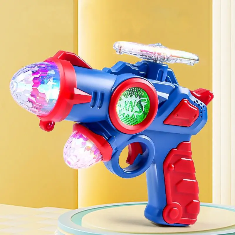 Pistola eléctrica de juguete de plástico para niños, juguete luminoso de proyección espacial, luz de sonido y música, subametralladora, regalo para niños y niñas