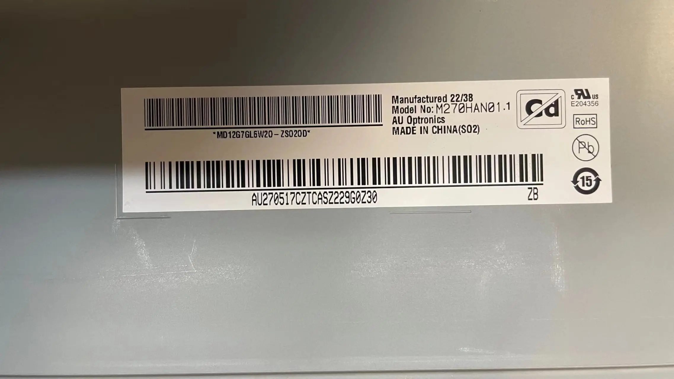 Imagem -03 - Original de 27 Tela Lcd Substituição do Painel de Tela Tudo-em-um Monitor M270han01.1