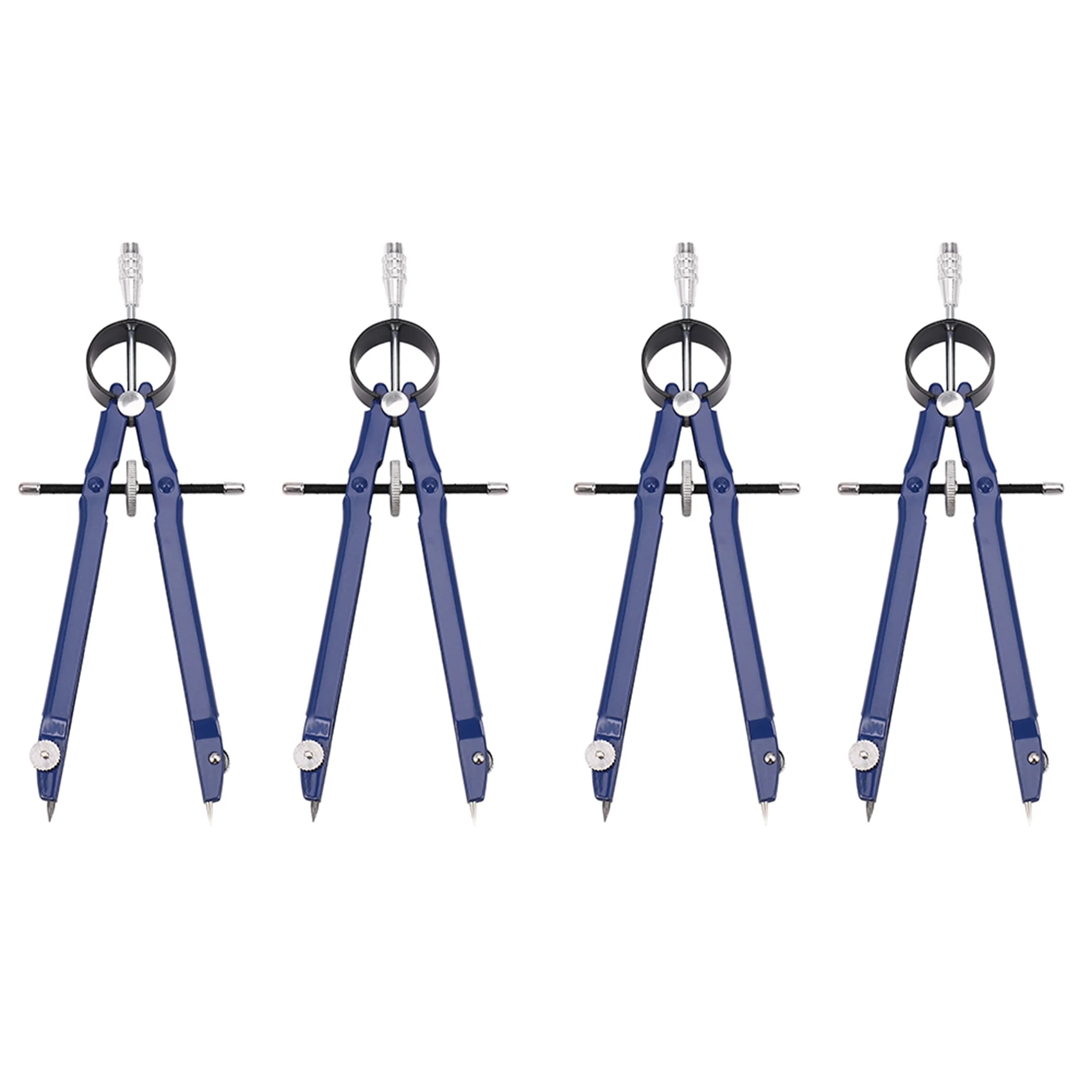 4 Pak Kompas Penyusunan dengan Kunci Kompas Busur Matematika Gambar Kompas Logam dengan Kompas Geometri Roda Kompas Pembagi Busur