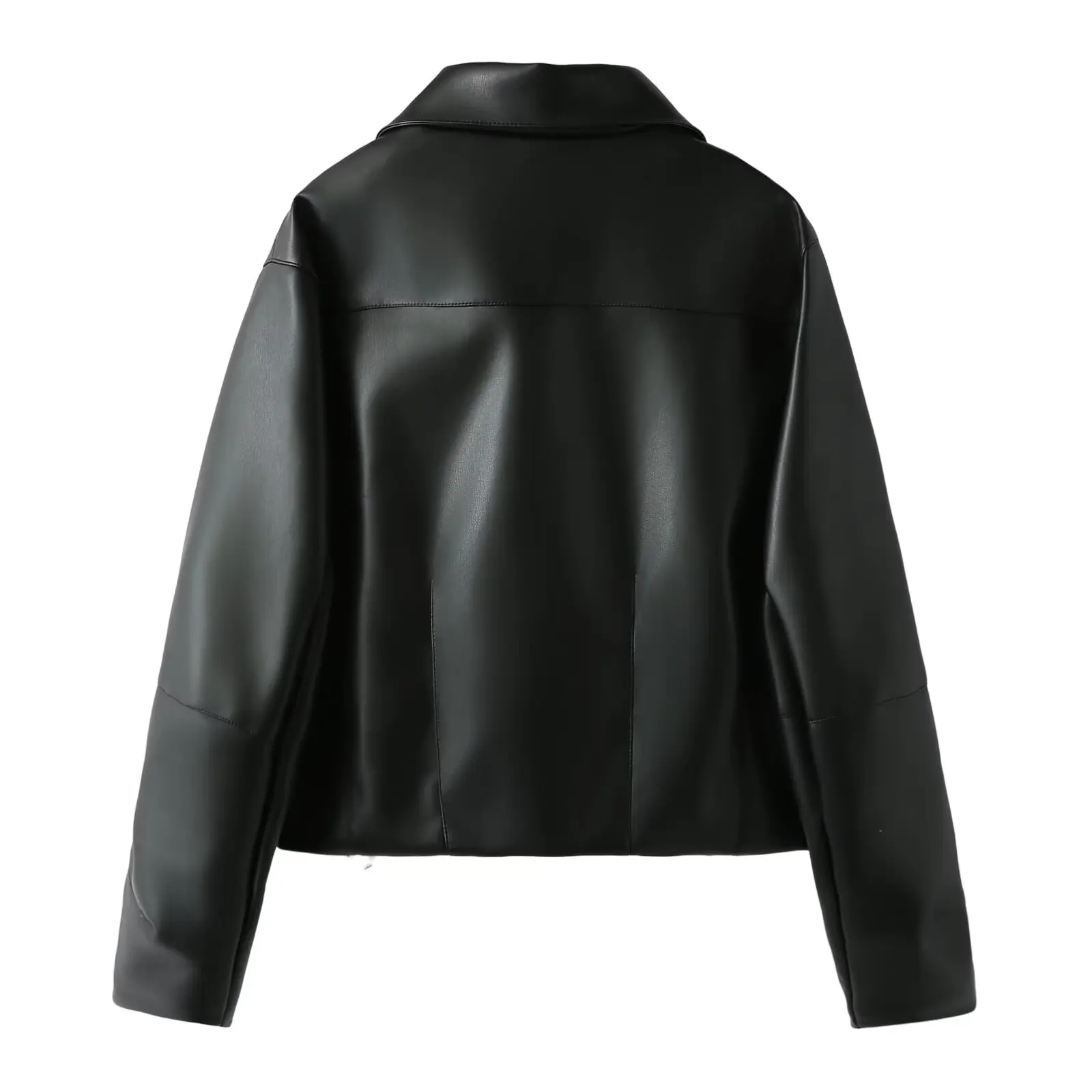 JNLEAOG Cappotto Jaet in pelle Faionable da donna Primavera Autunno Stagione Stand Fit Fibra di poliestere Lungo Bottone Sve Cl...