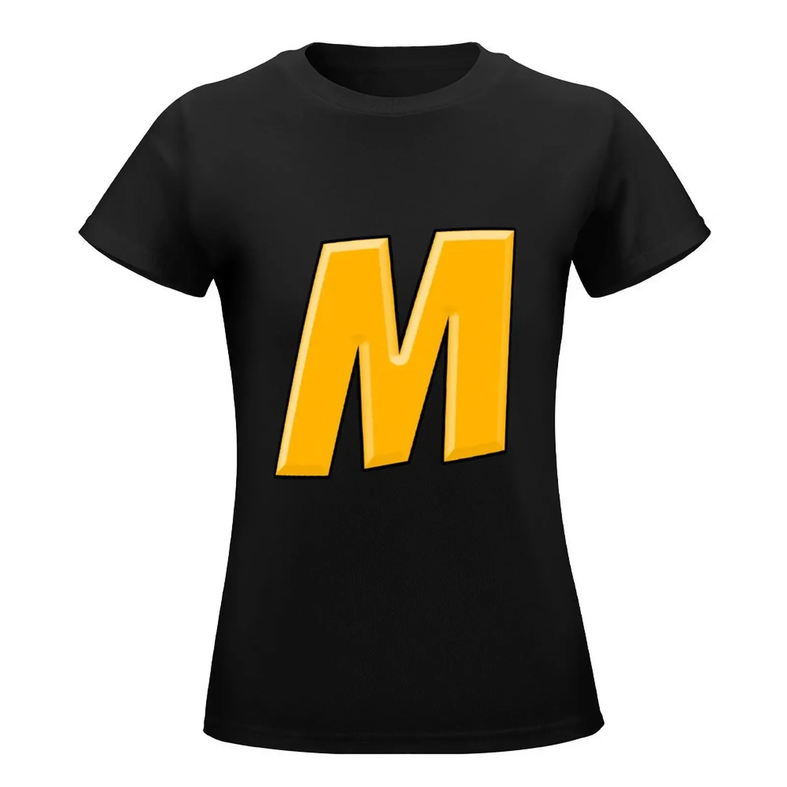 Letter M Capital Alphabet Monogram Initial T-Shirt cute clothes graphics Short sleeve tee white t shirts for Women