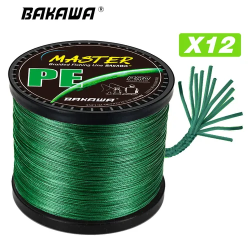 Imagen 1 del producto BAKAWA-Alambre trenzado X12 100/300/500/1000m, 3 colores, todo para sedal de Pesca de PE MaxDrag 120LB, multifilamento para Pesca en agua salada