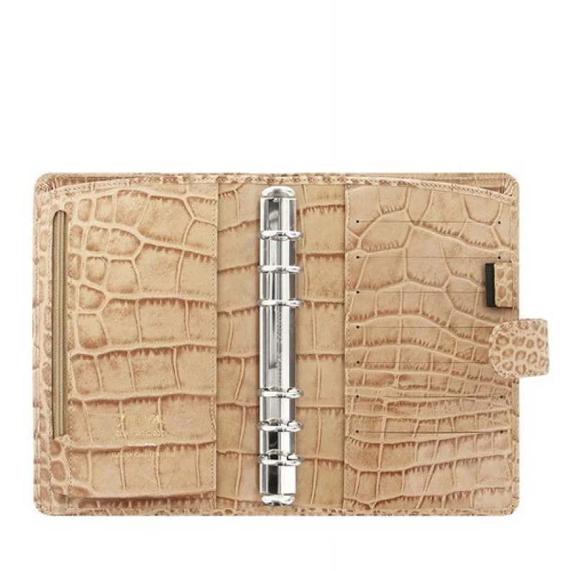 A+ Filofax A6 Personal Classic Croc Organizer Planner Diary Fawn Leather-026012 # ب9
