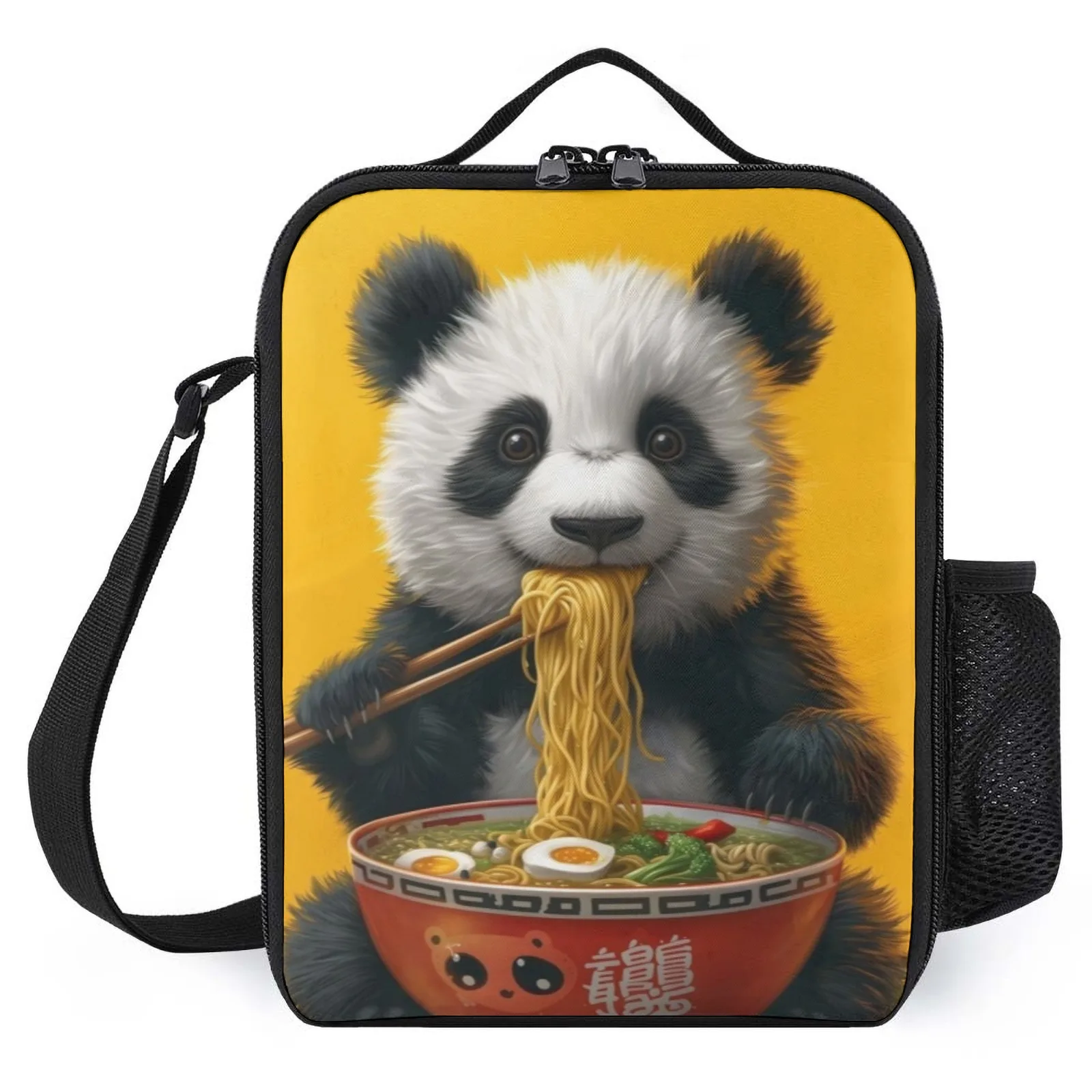 

Ramen Panda Lonchera De Almuerzo с принтом на заказ, ланч-бокс, холодильник, сумка для обеда, изоляционная сумка для ланча