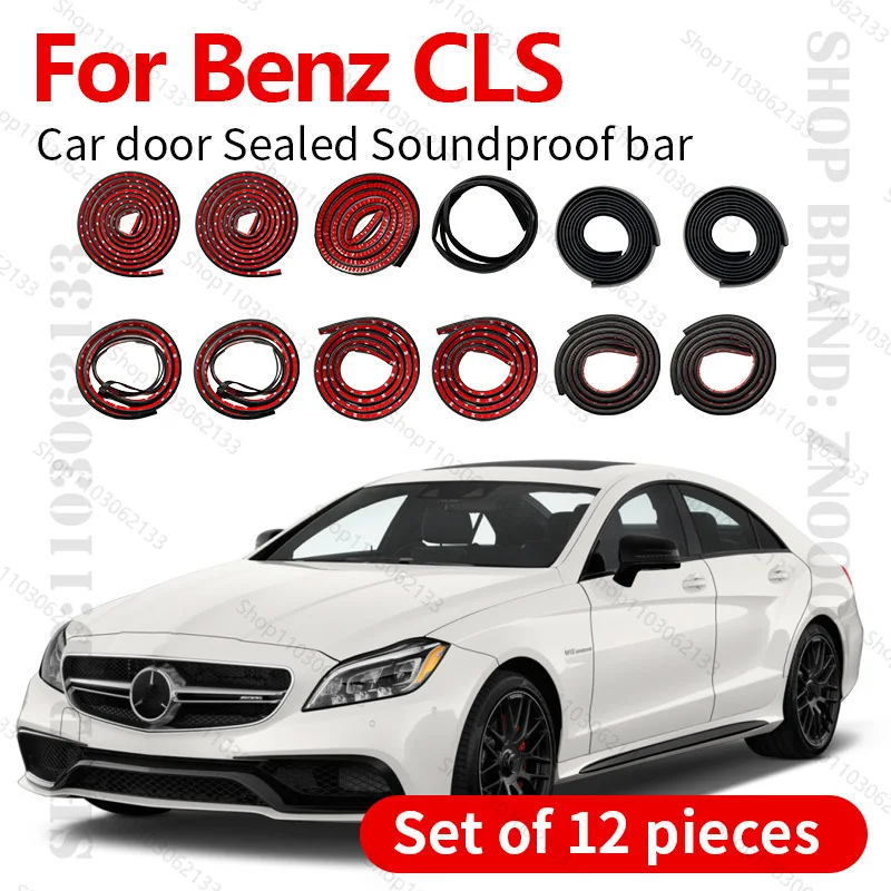 

For Mercedes Benz CLS C257 Car Door Seal Strip Rubber Double Layer Sealing Protector Soundproof Dustproof Seal Strip 12PCS Set