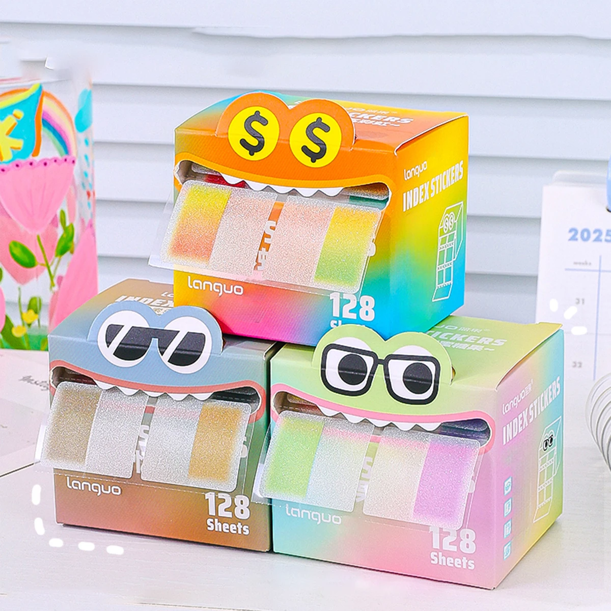 128pcs Waterproof Pull-Out Index Tabs, Reusable Clear Sticky Labels for Students, Office, File Organization & Notes