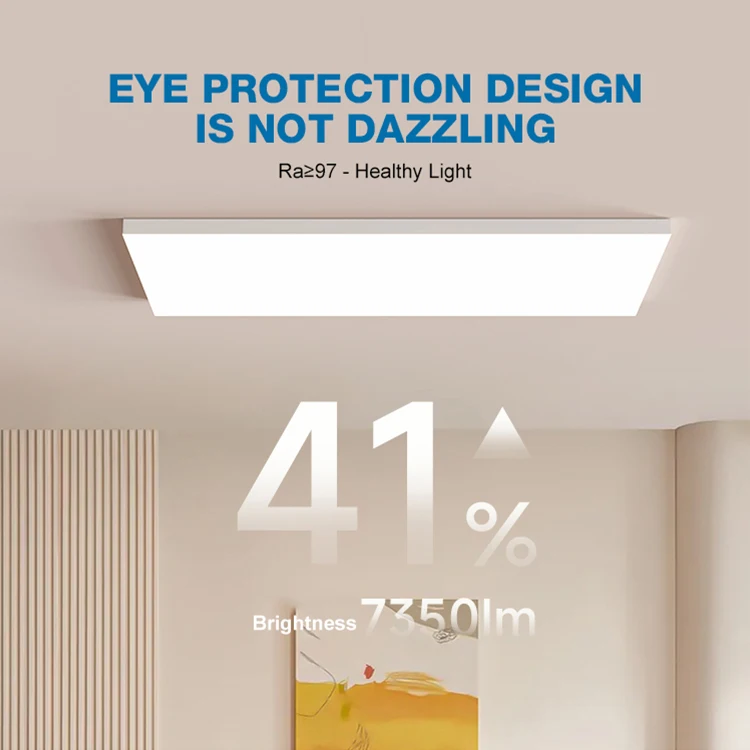 Modern Style Interior Rectangle Full Spectrum Aluminum Smart Light Emitting Diode Ceiling Light Decoration Living Room