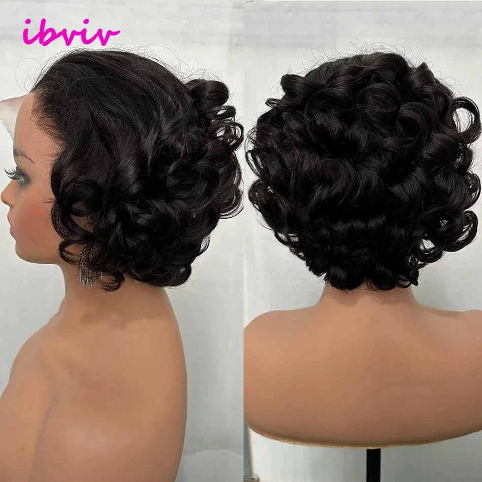 密度250%、ベトナム産100%人毛ルーズウェーブウィッグ、13x4フロント、弾むようなウェーブウィッグ、人毛ナチュラルブラック、黒人女性向け、12インチ