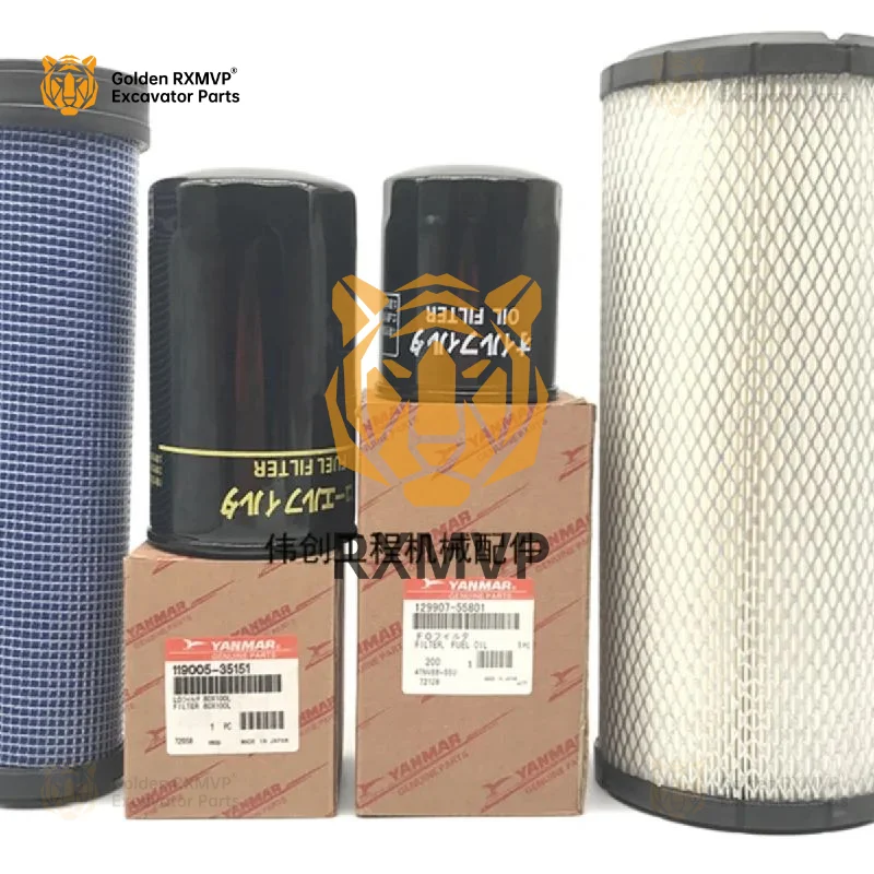 For Hyundai R 60vs 75 80-9 Hx55 Yanmar engine oil diesel grid air filter, excavator accessories