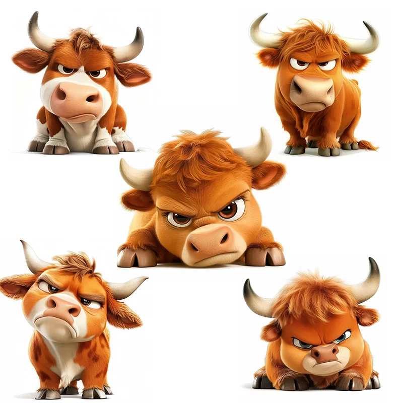 C1148 #   Autocollants de toilettes en forme de vache des Highlands grincheuses, mignons, décoration pour salon, mur, chambre à coucher et décoration de maison, autocollants de voiture