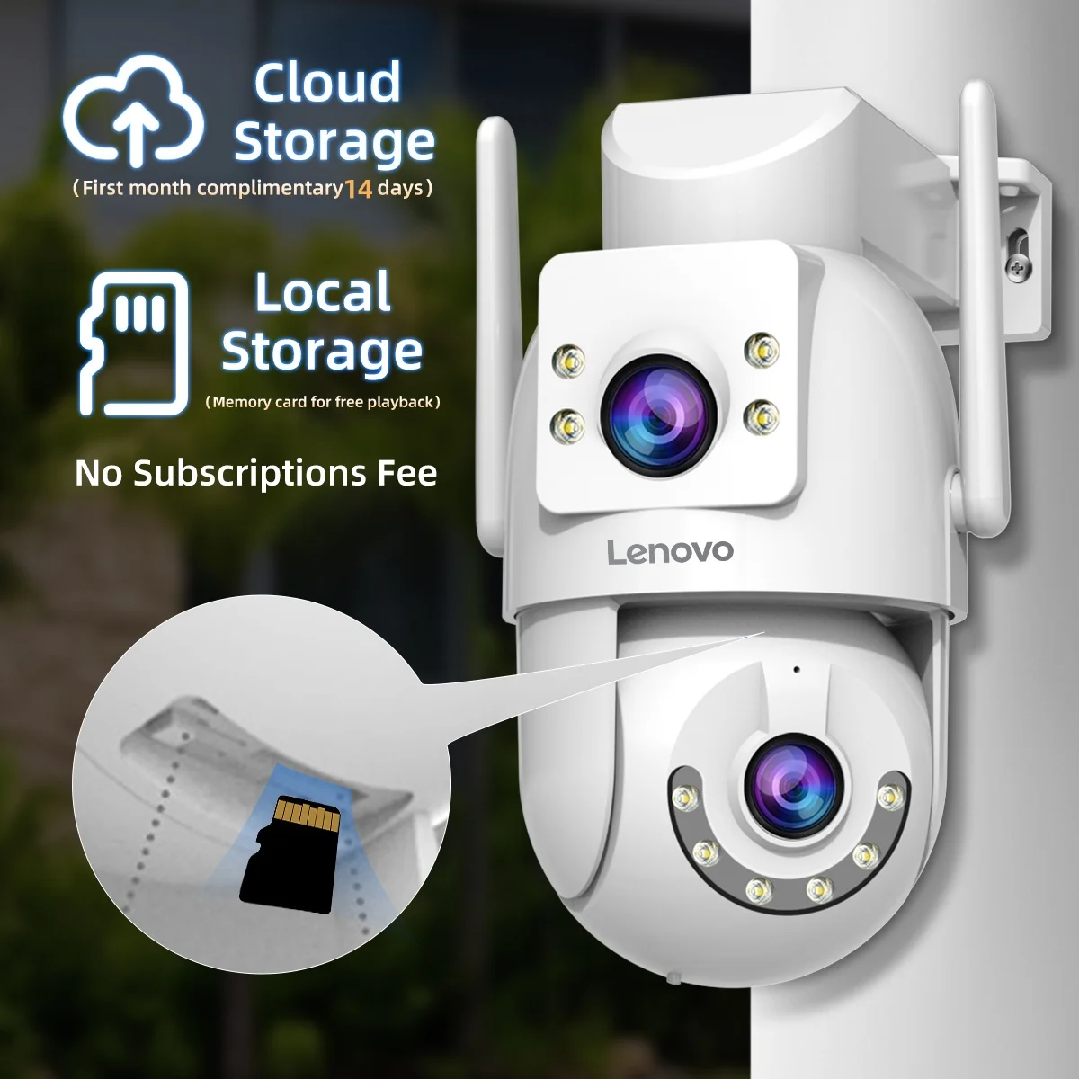 Lenovo 8MP HD Outdoor-Überwachungskamera mit Dual-Objektiv, Dual-Screen, AI-Tracking, PTZ-Farbnachtsicht, Überwachungsschutz – Detail 7