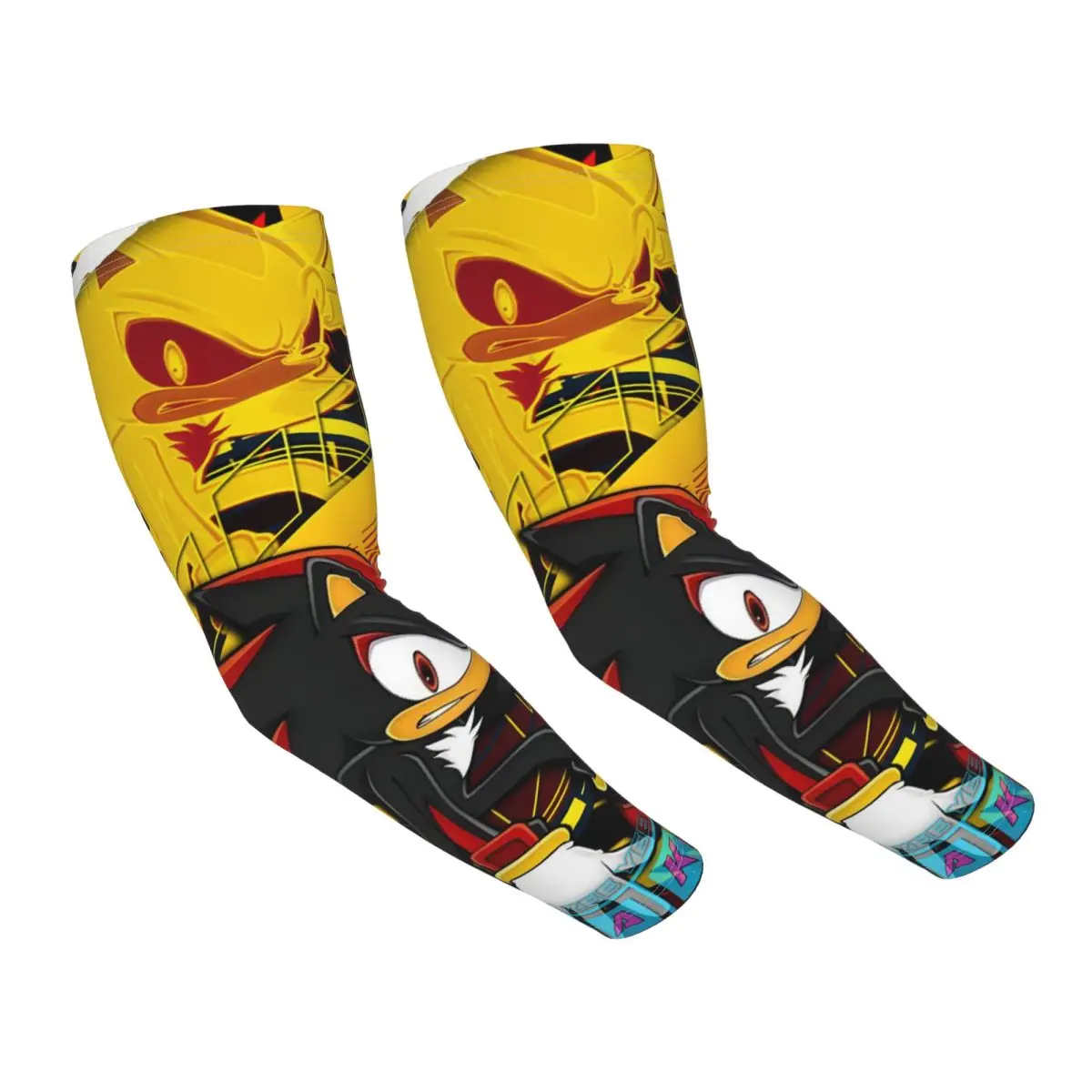 Shadow The Hedgehog – manchons de bras d'extérieur, couverture de Protection contre les UV du soleil, manches de tatouage de cyclisme en soie glacée d'été