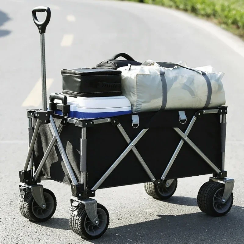 Outdoor gathering folding trolley camping multi-functional trolley
