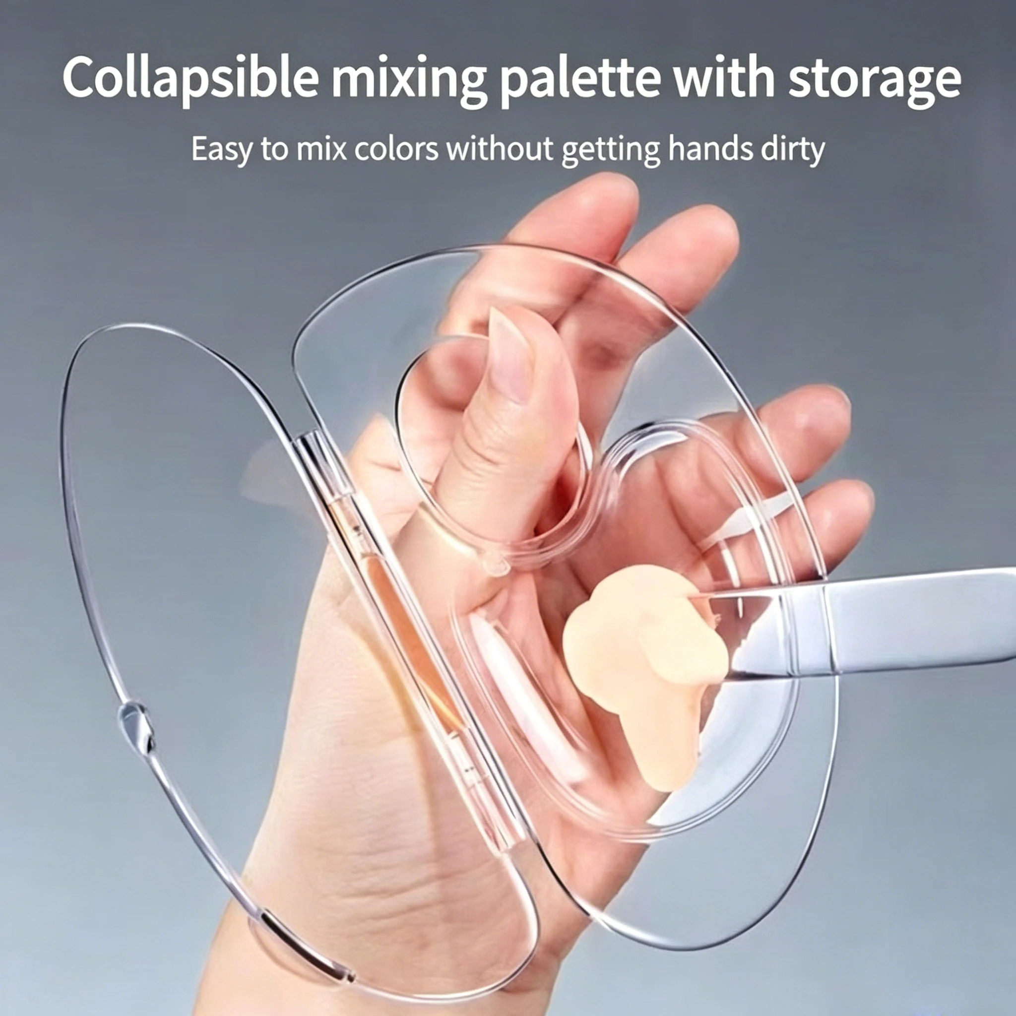 Foldable Liquid Foundation Palette Acrylic Makeup Tool Kit Mixing Cream Rod Set Storage Test Palette Cosmetic Beauty Accessories
