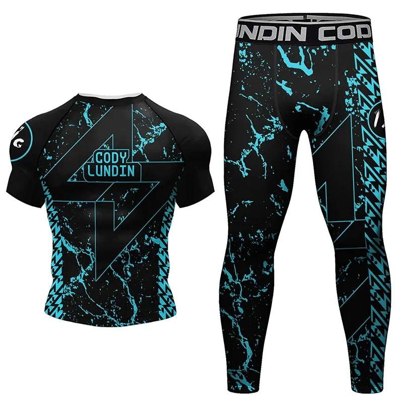 New Sportsuits Men\'s Kimono Jiu Jitsu Mma T-shirt+Pants Sets Muay thai MMA Shorts Bjj Rashguard for Men Gym Gi Boxing Jerseys