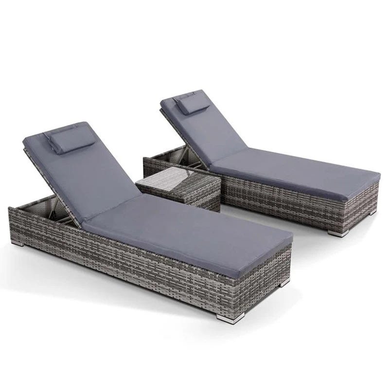 Outdoor Bedding Outdoor Balcony Outdoor Vine Weaving Sofa Bed Leisure Beach Swimming Pool Folding Chair Waterproof and Sunscreen