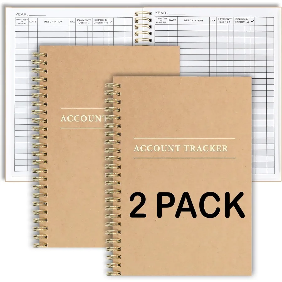 

2 Pack Accounting Ledger Books for Home Budget Tracking and Small Business Bookkeeping Expense Ledger Notebook with 100 Pages p