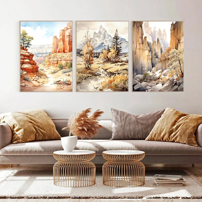 Saguaro National Park in The United States Travel Watercolor Poster Canvas Painting Modern Wall Art Picture Home Decor Gift