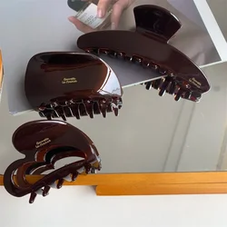 Muweordy Bruine Haarspeldjes Acetaat Haarklauw Clip Chocoladekleurige Haarclip Populaire Haarvangsten Vintage Haaraccessoire