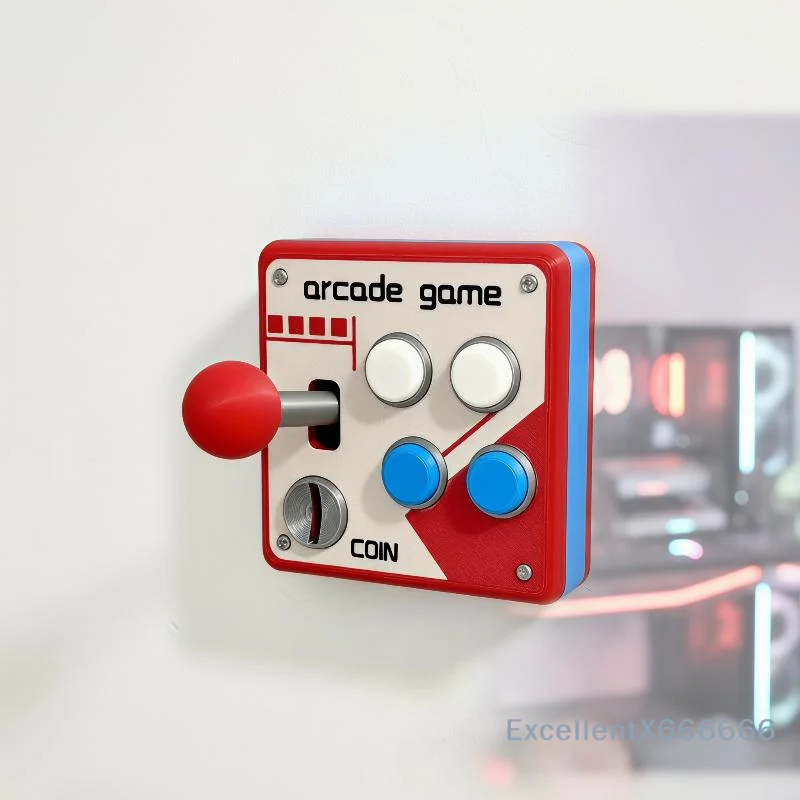 Retro Arcade Game Style Wall Switch Plate with Buttons, Durable Decor for Home Gaming Studio Decor