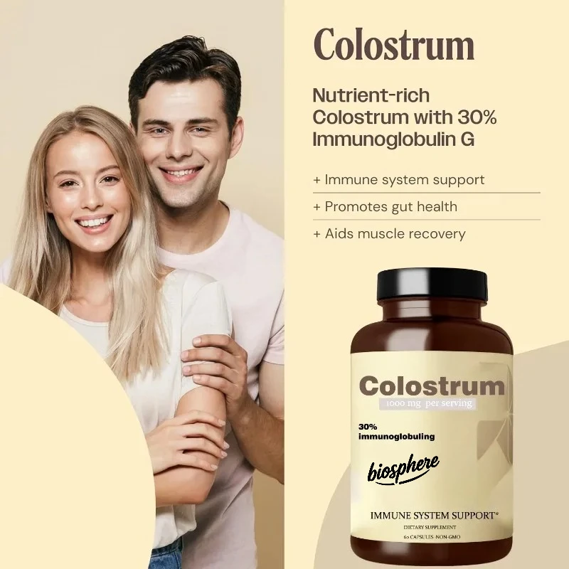 

Колостубунная добавка 1000 мг, 60 капсул, 30% ИГГ, бычья колостобуна, поддержка иммунной системы