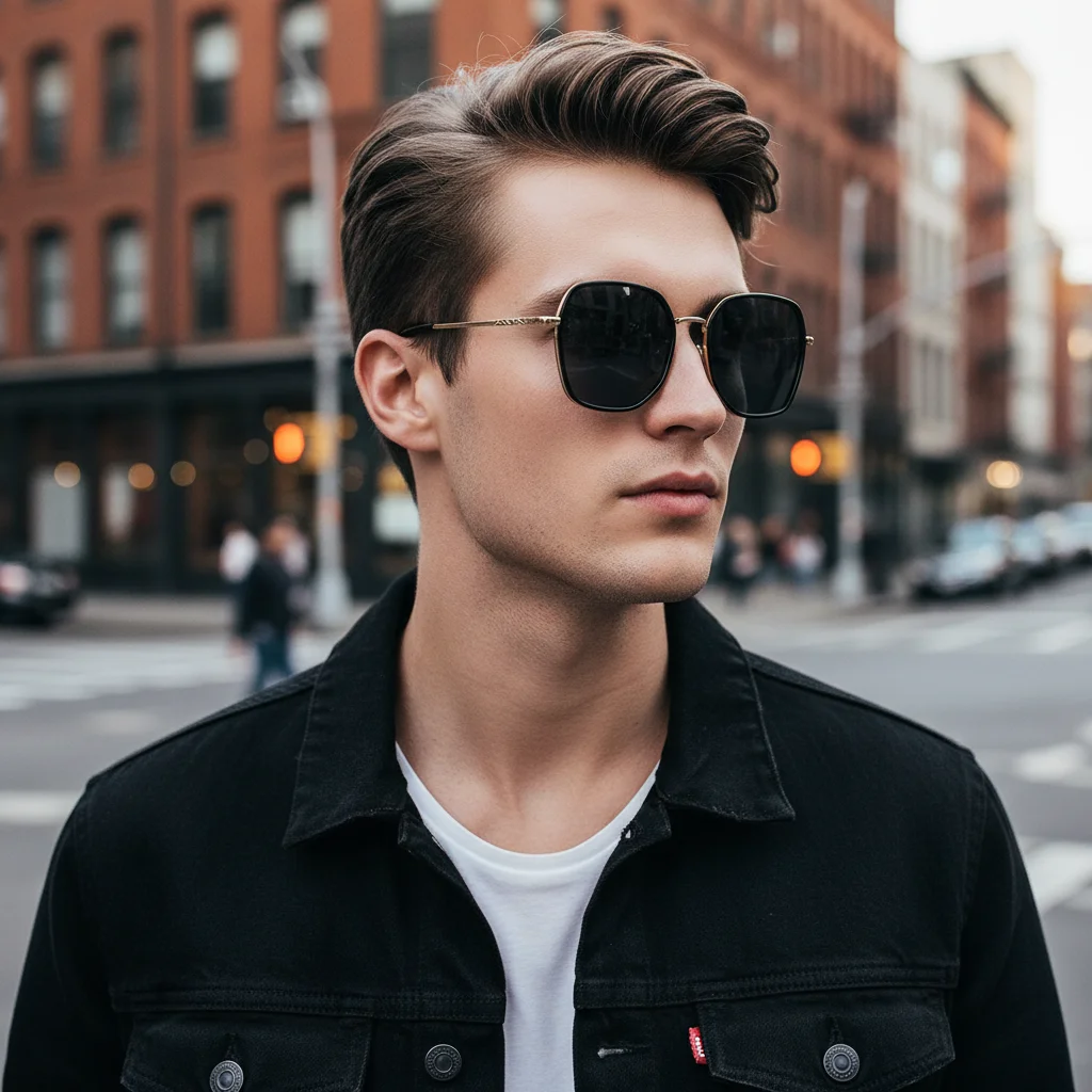 New Style Sunglasses With Wide Frames For Sun Protection And Uv Protection. For Driving Car Sunglasses8015X