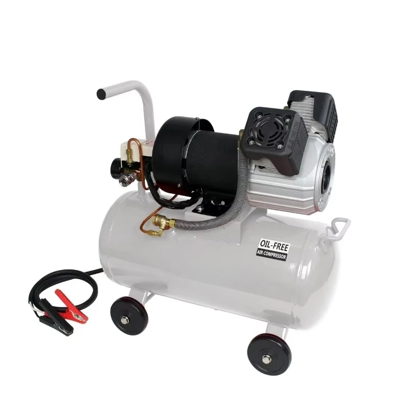 

High Efficiency Weatherproof Long Duty Cycle DC Oil Free Twin Piston Mobile Mini Air Compression Pump 25 Liter Fuel Tank