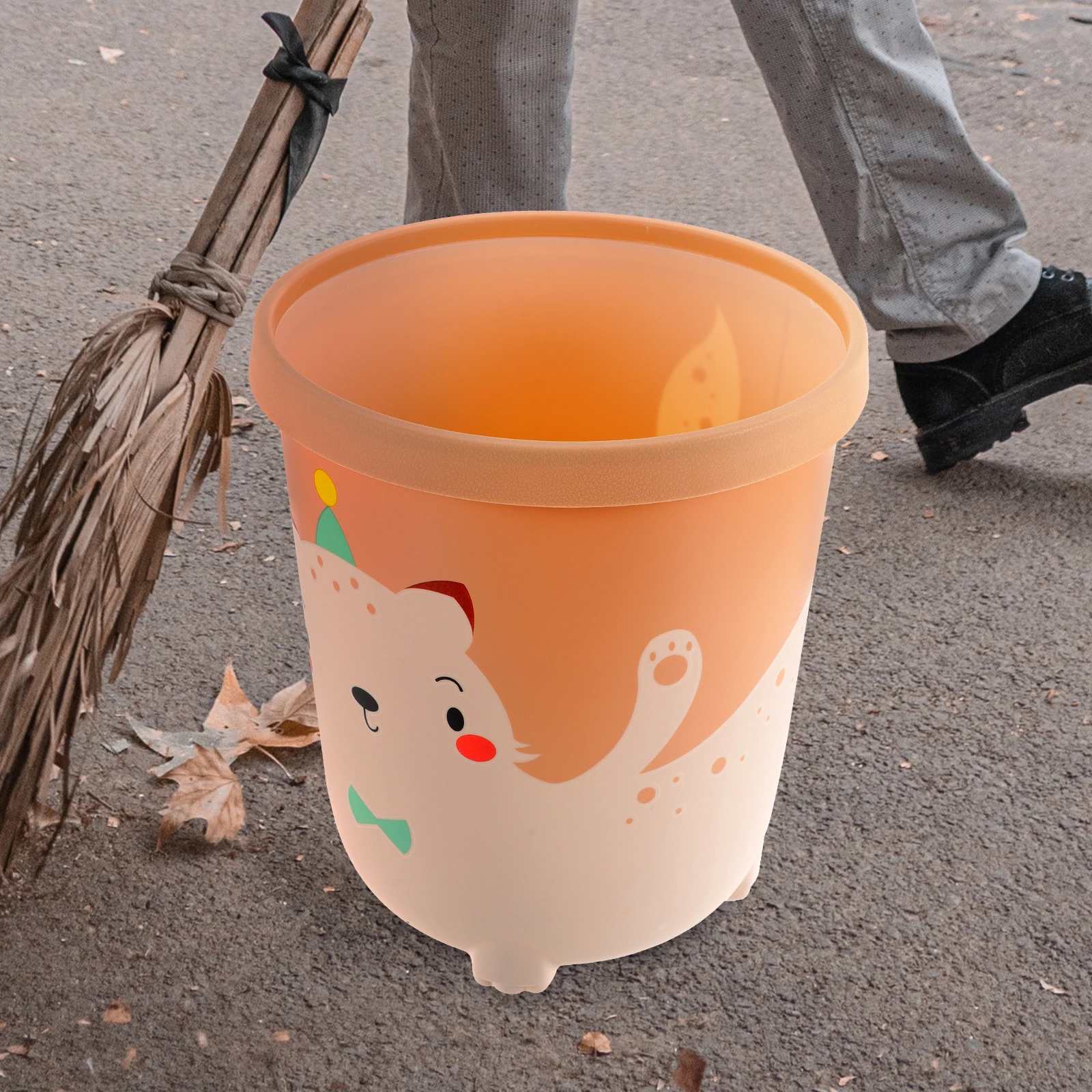 

Adorable Cartoon Trash Bucket Household Garbage Can Living Room Bedroom Large Capacity Multi Function Waste Paper Bin