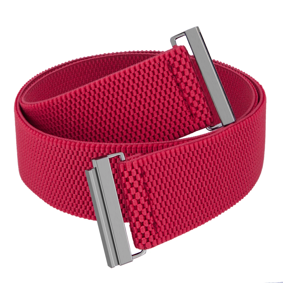 Solid Color Stretch Elastic Belt For Women, Lightweight Invisible Flat Buckle Adjustable Cinch Waist Belt for Dresses