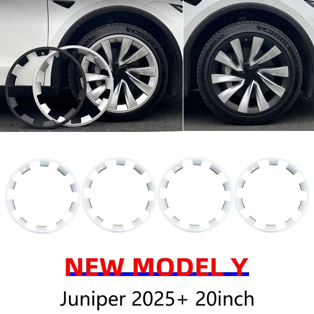 For Tesla Model Y Juniper 2025 Wheel Guard Protector Cover 20 Inch Rim Wheel Hub Protection Patch ABS Auto Exterior Accessories