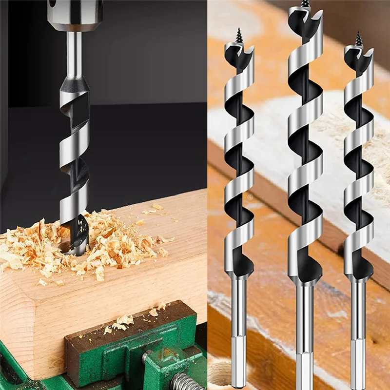 

5Pcs Wood Drill Bit 9Inch Length Screw Point Hex-Shank Drill Deep Hole In Woodworking Cutter-A79G