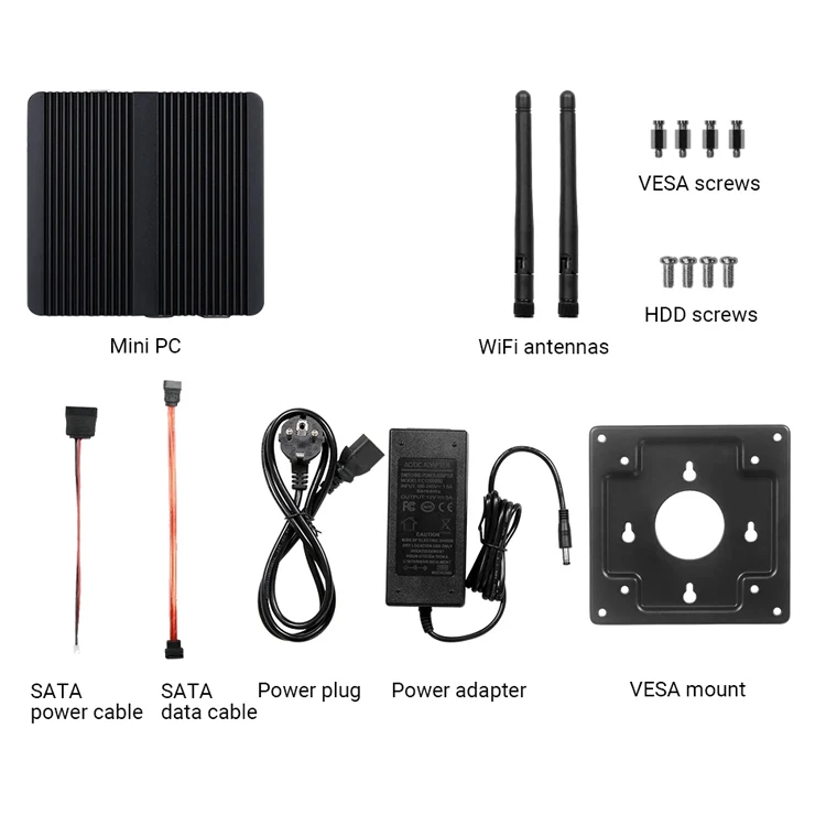 Fanless Industrial Mini PC Intel J1900 Quad Cores 2xGigabit Ethernet 4xUSB WIFI Windows10 Micro Computer
