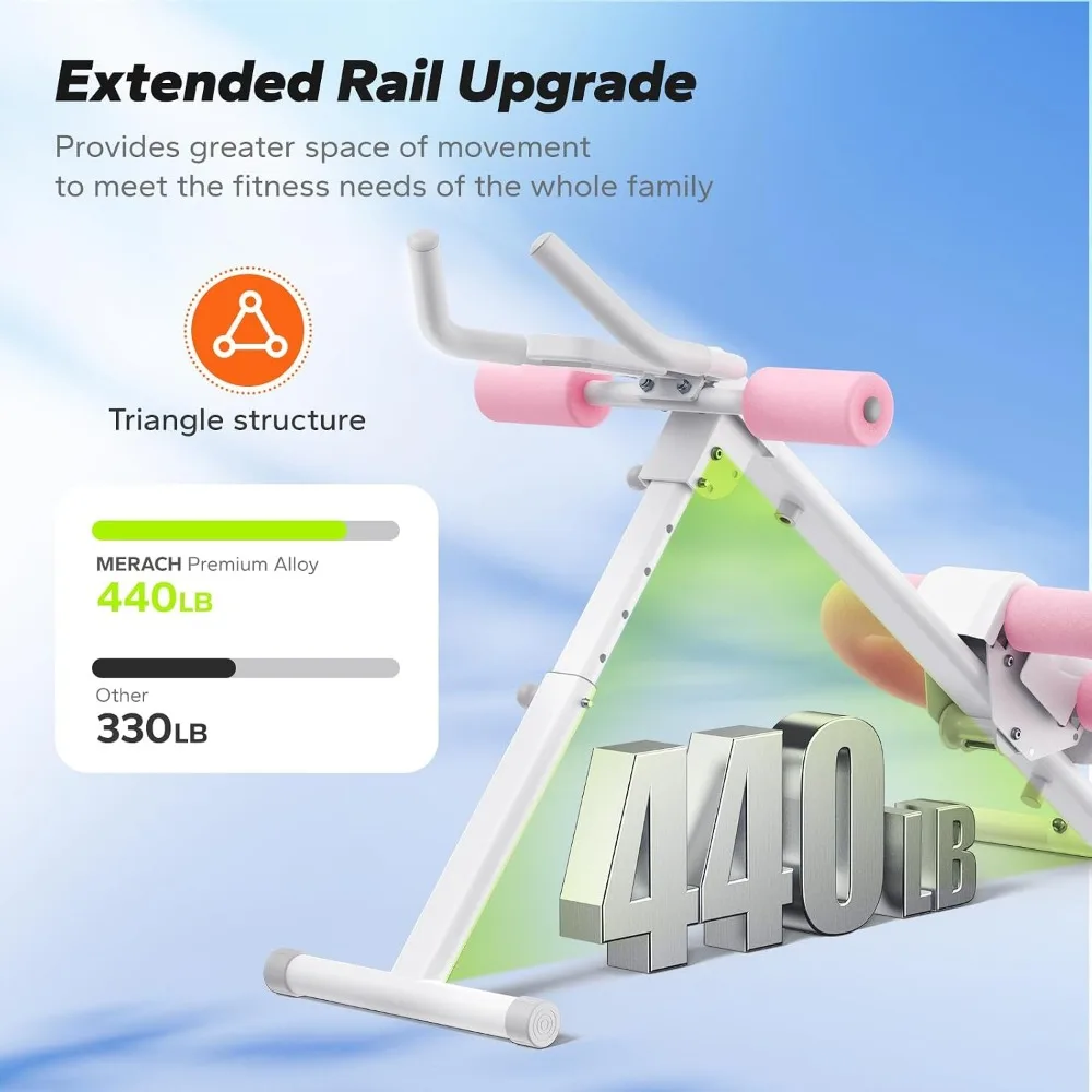 Adjustable Ab Trainer Machine for Home Gym - Foldable, LCD Monitor, Stomach Workout with Knee Protection and High Capacity view 4