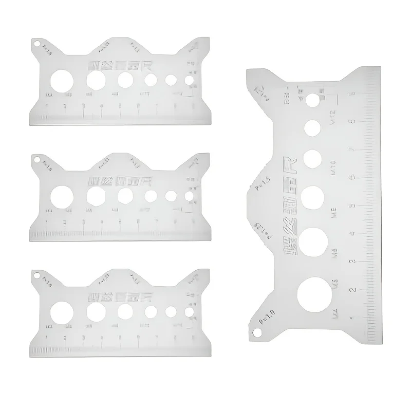 4pcs Of Bolt Measuring Cards - Precision Tools，ForMeasuring Bolts And Nuts，Perfect ForMechanics And Engineers