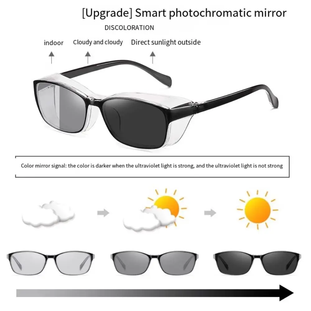 Retro Riding Goggles Photochromic Windproof Riding Eye Protector Anti-UV Sand Protection Cycling Protective Glasses