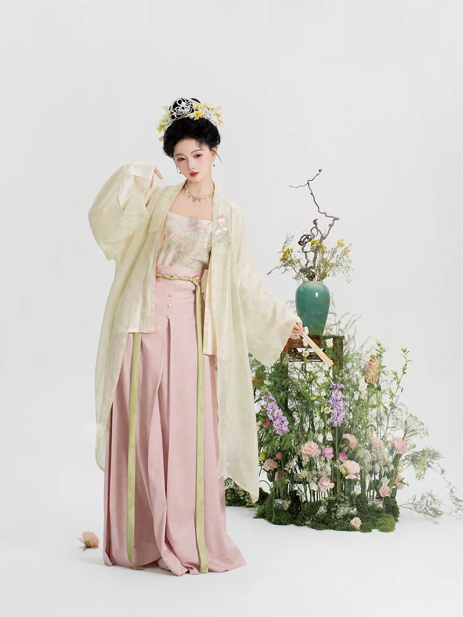 No Two Gatherings Joyous Song Dynasty Iron Cane Tomb Camisa larga con mangas de vuelo, falda de tres pliegues y pantalones es...