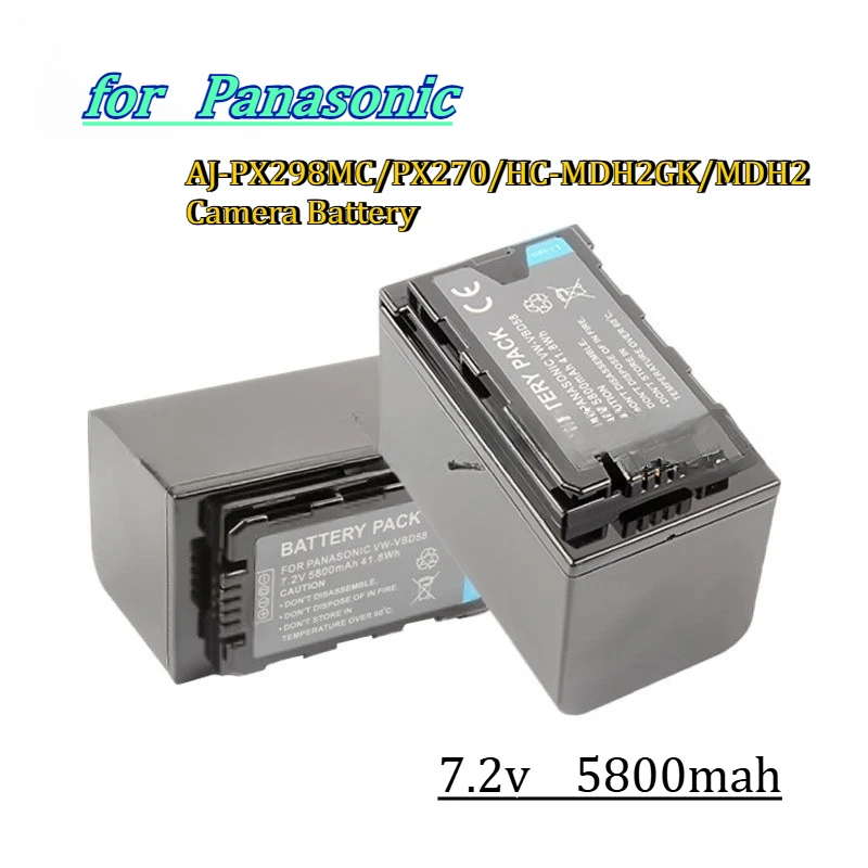 

Аккумулятор VBD58 5800 мАч 7.2В для Panasonic AJ-PX298MC/PX270/HC-MDH2GK/MDH2: стабильная цифровая батарея для видеокамер