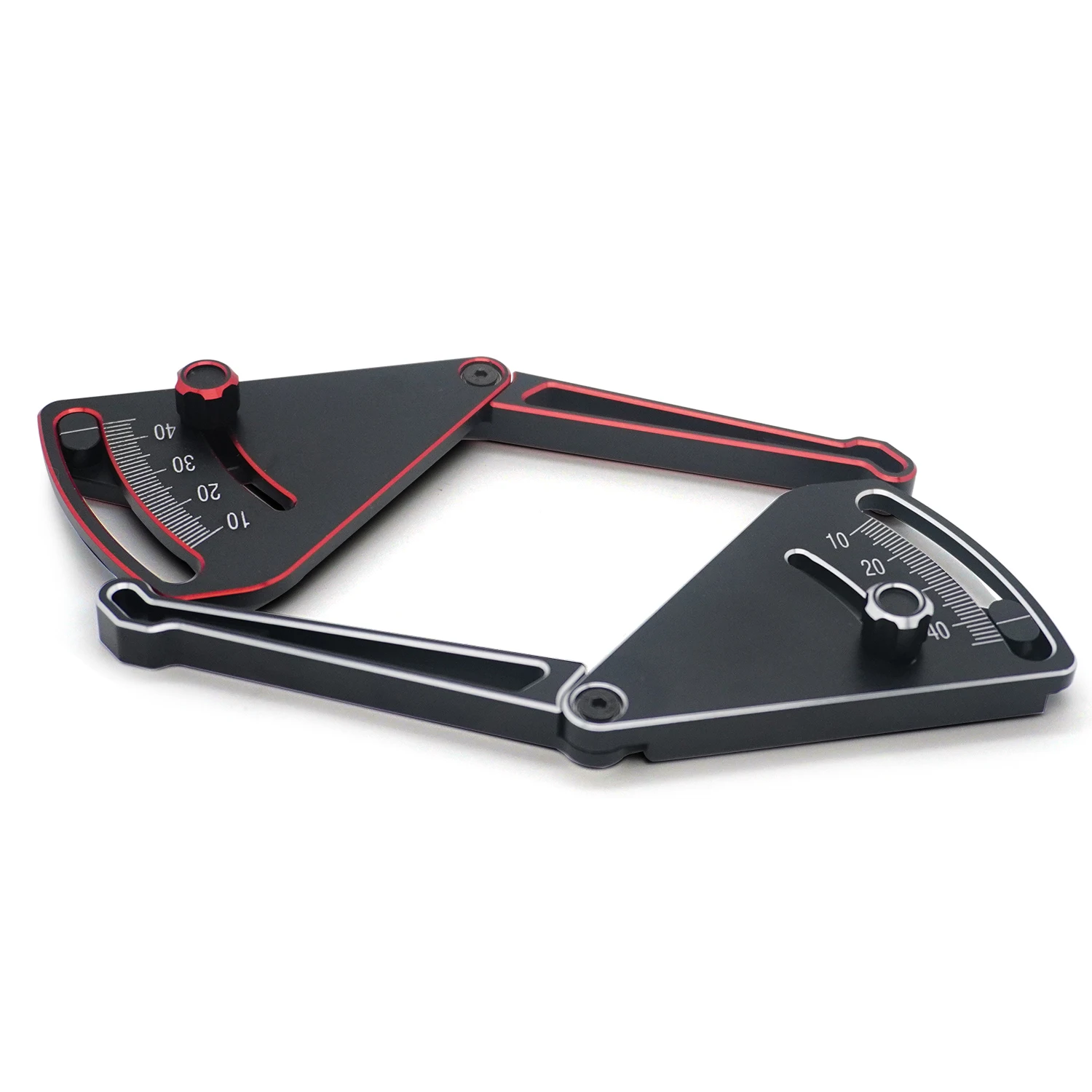 1:10 1:8 RC Adjustable Ruler Ride Height Gauge 10-45mm Built in Rubber Ring Prevent Reverse Loosening for RC Off-Road Truck Cars